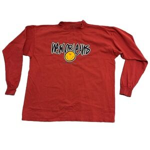 Vintage CAMP DAVID 2002 NEW ORLEANS Size XL Red Long Sleeve Shirt 100% Cotton US